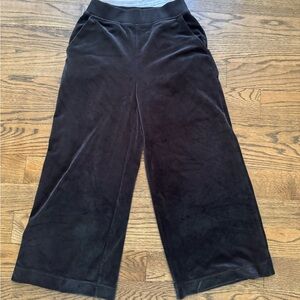 Lou & Grey Black Velour Wide Leg Trousers, Small